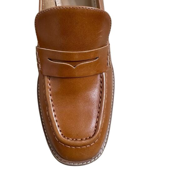 Vince Camuto Enachel Tan Leather Penny Loafers | Size 8 - Picture 3 of 10